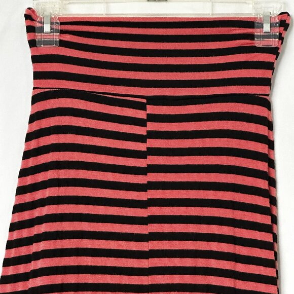Orangey Peach and Black Striped Long Maxi Skirt Size Small - Picture 4 of 6